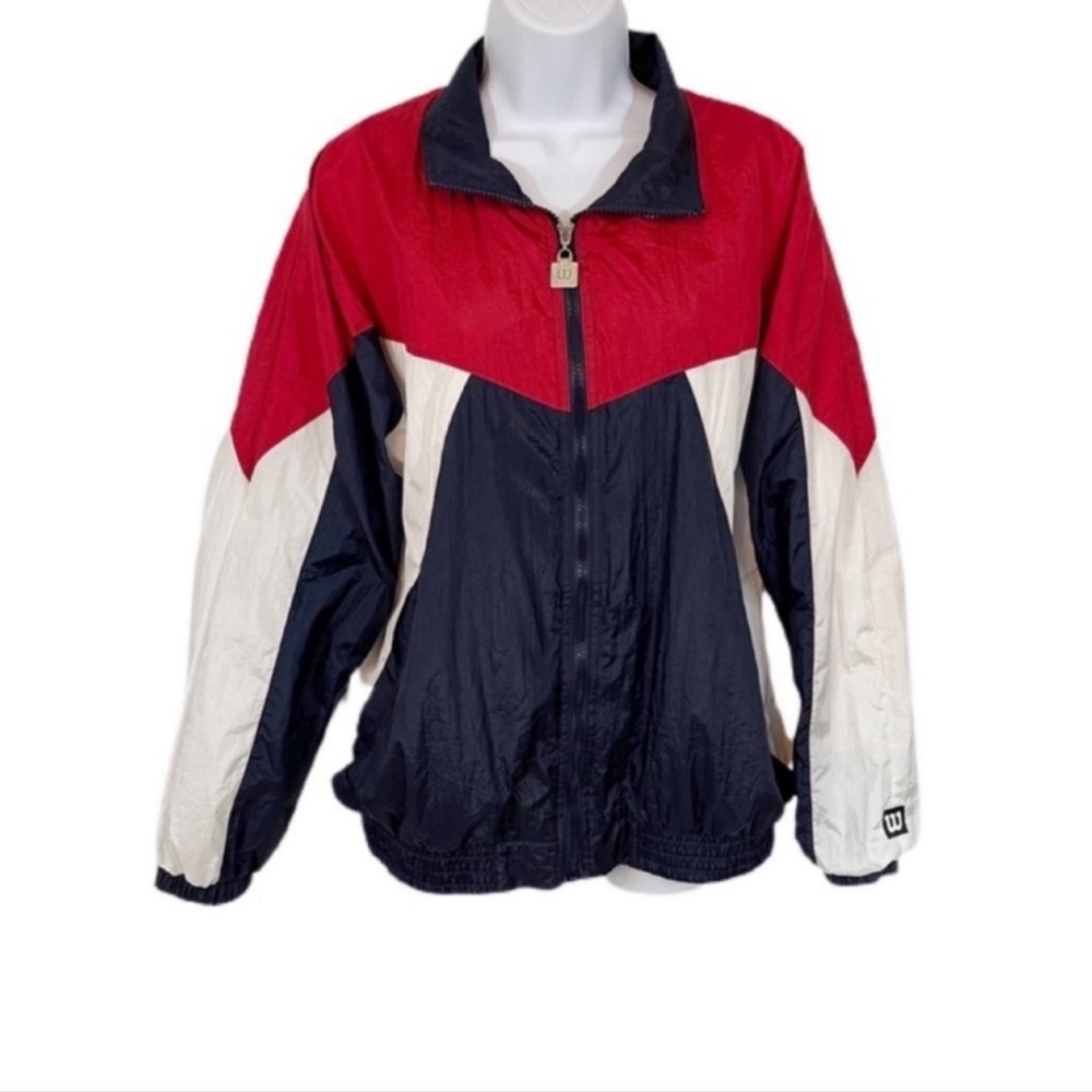 90’s Y2K Vintage Nylon Color Block Windbreaker Tennis Jacket